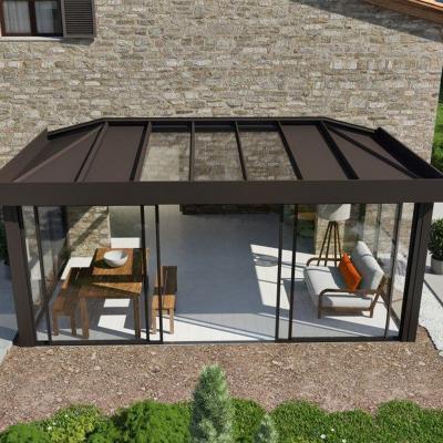 China Modern Outdoor Transparent Waterproof Mini Gazebo Glass Solarium Glass House for sale