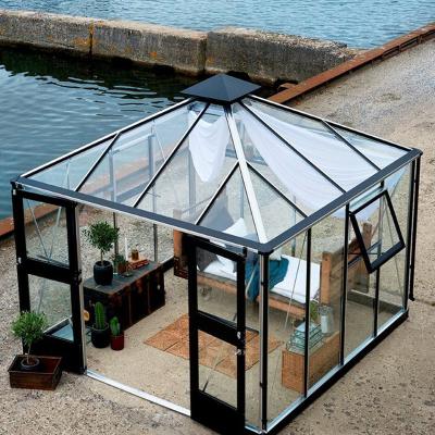 China Beautiful Modern Custom Simple Gardens 4 Season Gazebo Room Outdoor Solarium Glass Home for sale