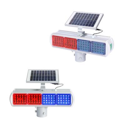 China Solar LED Flashing Traffic Lights Blue And Red Traffic LED Warning Strobe Light for sale