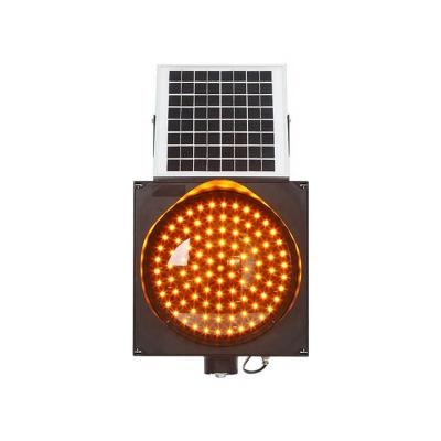 China Solar Powered Amber Warning Light Traffic Yellow Flashing Solar Marker Light for sale