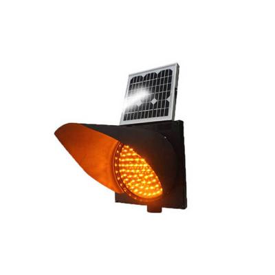 China Blinking Solar Traffic Lights Solar Powered Yellow Flashing Warning Lights for sale