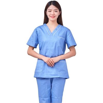 China Eco-Friendly Vat Dyed 100% Cotton Hospital Medical Wear Uniforms Sets For Nurses And Doctors for sale