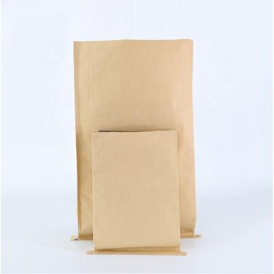 China Recyclable factory supplies granule moisture proof bag 3 in one flour milk powder fertilizer 25 kg compound bag kraft paper woven bag for sale