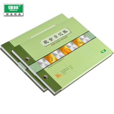 China Printed green office cash diary financial notebook for sale