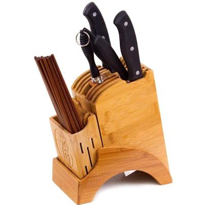 China Factory Selling Widely Used Popular Bamboo Customize Knife Holder For Kitchen for sale