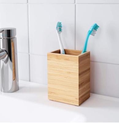 China New Sustainable Ideal Bamboo Toothbrush Holder For Bathroom for sale