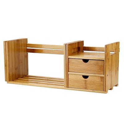 China PRACTICAL color high quality natural bamboo desk shelf wooden desk simple bookcase for sale