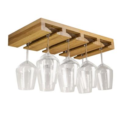 China Viable Bamboo Wine Glass Shelf Storage Rack for sale