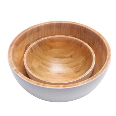 China Sustainable bamboo bowl for salad and fruits for sale