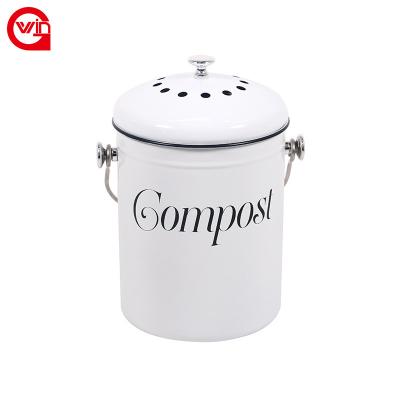 China Sustainable Luxury Outdoor Garden Worm Food Stainless Garden Food And Bio Compost Iron Waste Bin for sale