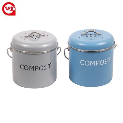 China Viable Hot Selling Reusable Double Pit Products Household Countertop Compost Bin Buffet Waste Bin Reusable Trash Can for sale