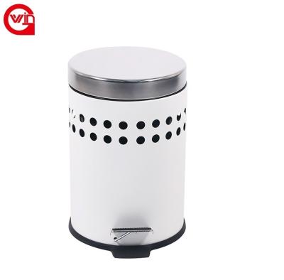 China Hot Selling Viable Iron And Plastic Reusable Pedal Bin Toilet Trash Liner Recycle Waste Bin Towel Rack Brush Holder Pedal Bins for sale