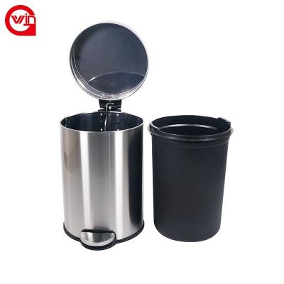 China Viable China Supplier Dust Bin Mini Garbage Desk Rubbish Stainless Foot Pedal Odorless Antique Steel Waste Bin for sale