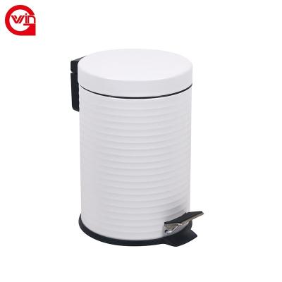 China Sustainable Plastic Bathroom Waste Cover Pedal Outdoor Stainless Steel Trash Bin for sale