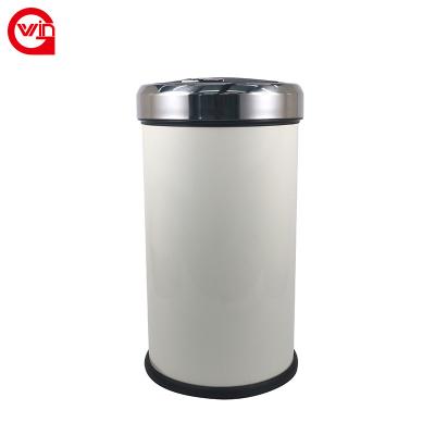 China 30L 50L Sustainable Kitchen Round Trash Can Hand Touch Stainless Steel Dust Bin for sale