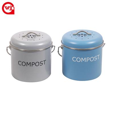 China Viable Chinese Vegetable Kitchen Bucket Fertilizer Basket Worm Manufacturers 5L 8L Hanging Waste Recycle Bin Compost Bin for sale