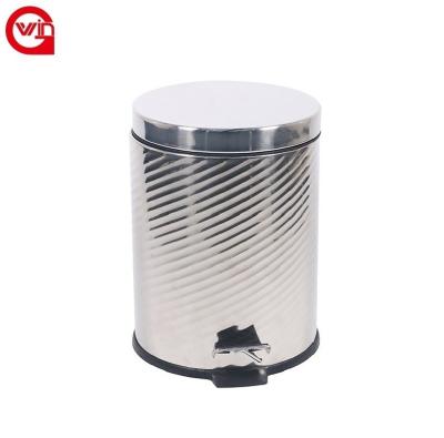 China Viable Customize Large Stainless Steel And Smell Proof Plastic Diaper Bathroom Toilet Brush Bin Waste Bin for sale