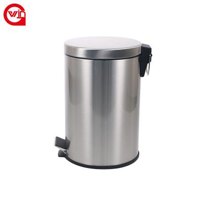 China Sustainable Kitchen Step Pedal Waste Bin Stainless Steel Trash Can With Inner Bucket for sale