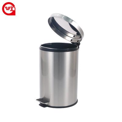 China Sustainable Stainless Steel Round Rubbish Bin Waste Bin With Plastic Separate Bucket for sale