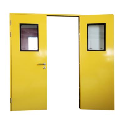 China Standard Size Modern Interior Manual Swing Hospital Airtight Double Door For Ward Cleaning Room Offices for sale