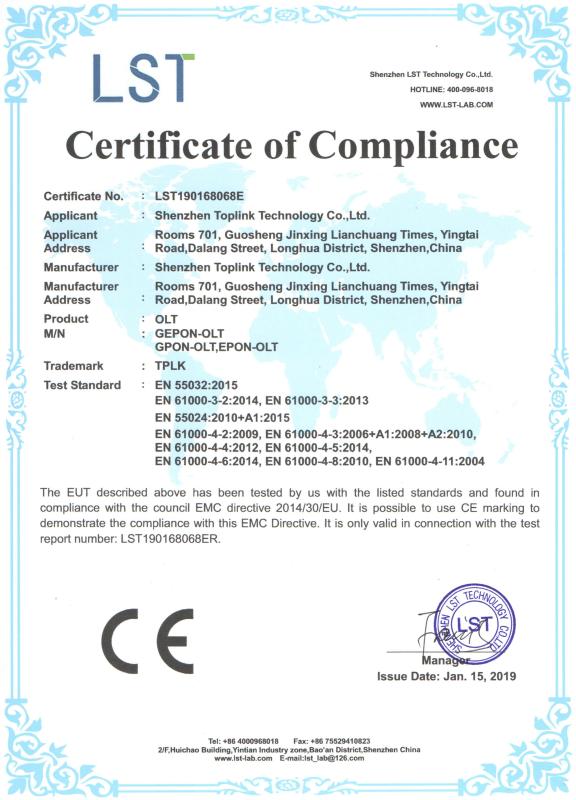 CE - Shenzhen Toplink Technology Co., Ltd.