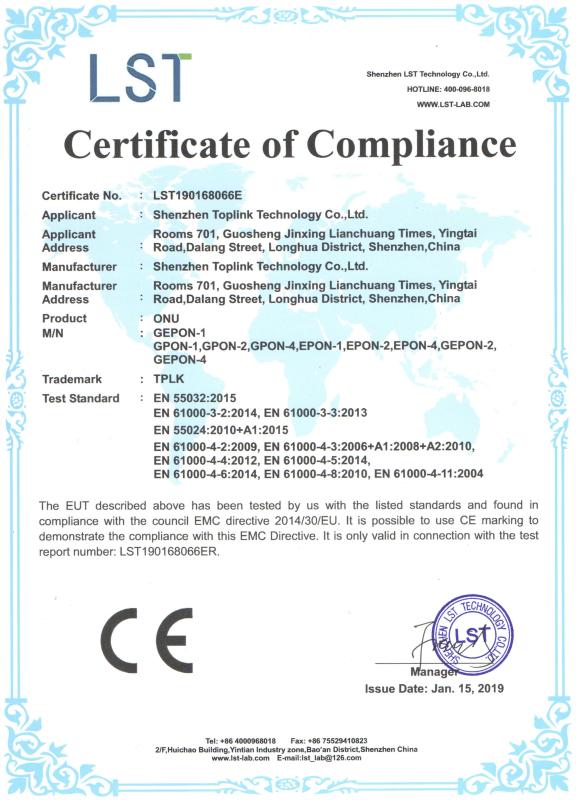 CE - Shenzhen Toplink Technology Co., Ltd.