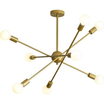 China Mid Century Modern Sputnik Chandelier With 6 Lights Vintage Light Fixture Adjustable Arm Mid Century Pendant Light for sale