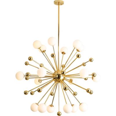 China Art Glass Gold Finish Luxury Pendant Light Lighting Modern Living Room Hotel Chandelier for sale