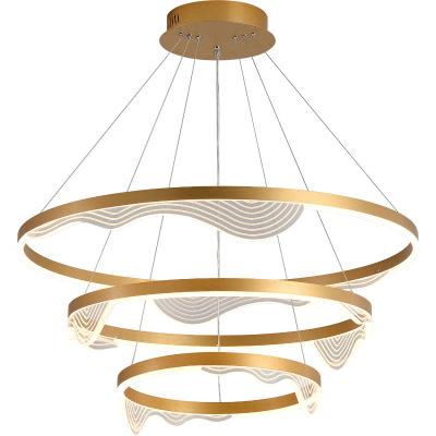 China Hot Selling Modern 3 Layers Ring Big Chandelier Modern 3 Layer Circle Circle LED Acrylic Hotel Lobby Lighting for sale