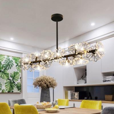 China Modern Modern Kitchen Rod Hanging Lamp Dining Room Lighting Fixture Black Color Island Chandelier for sale