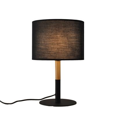 China Modern Indoor Black And White Fabric Table Lamp Bedroom Bedside Home Decorative Novelty Desk Lamp for sale