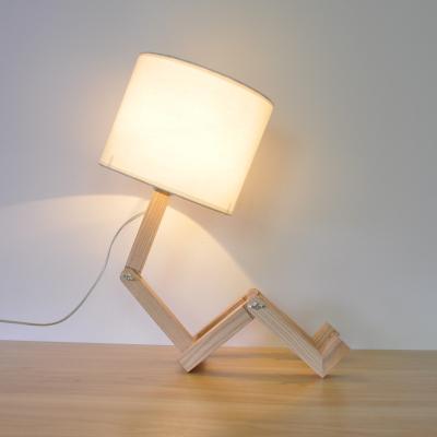 China Modern Swing Arm Desk Lamp - Modern Creative Natural Wood Table Lamp Bedside Nightstand Lamp for Bedroom, Study, Desk Lamp for sale