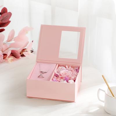 China MDF Jewelry Recyclable Wooden Wedding Packaging Gift Boxes With Ribbon for sale