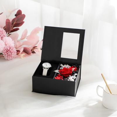 China Flower Immortal Gift Packaging Decoration Transparent Gift Box Recyclable Custom Box for sale