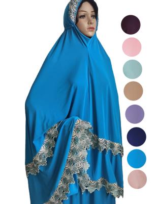 China Wholesale Dubai Turkish Muslim Dress Kaftan Polyester Traditional Modest Khimar Hijab Abaya Muslim Clothing for sale