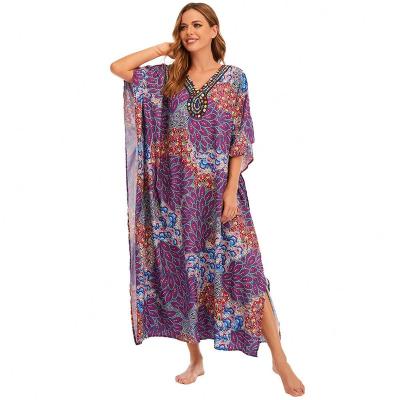 China GANE Rts Logo High Quality China Manufacturer Dubai Custom Turkish Moroccan Dress Plus Size Women Tropical Bikini Summer Cover Up Set for sale