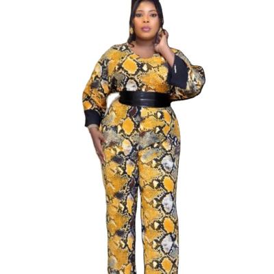 China GANE M-XXL custom anti-pilling plus size snake pattern summer shorts rompers elegant one-piece printed casual overalls womens overalls for sale