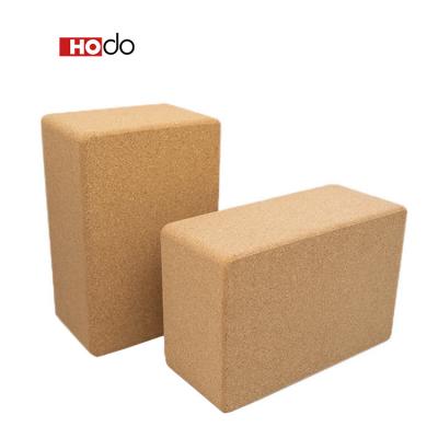 China Yoga Exercises Custom Premium Cork Yoga Block High Density Home Gym Cork Yoga Block Set For for sale