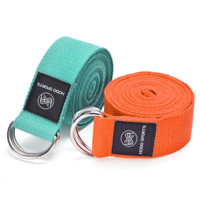 China New Eco-Friendly Natural Organic Polyester Safe Carry Yoga Belt Strap Logo Custom Print Yoga Strap for sale