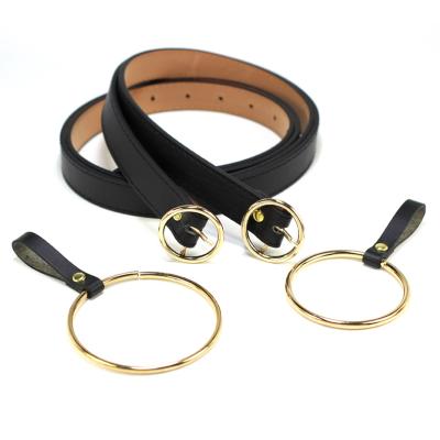 China Korean pin buckle belt ladies PU leather pants style buckle factory direct sales casual style ladies simple wild round personality belt for sale