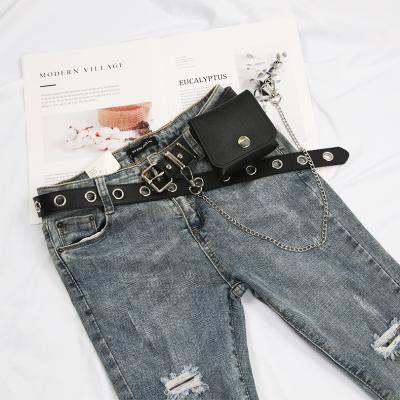 China Factory direct punk style buttonhole straight chain with bag belt for sale