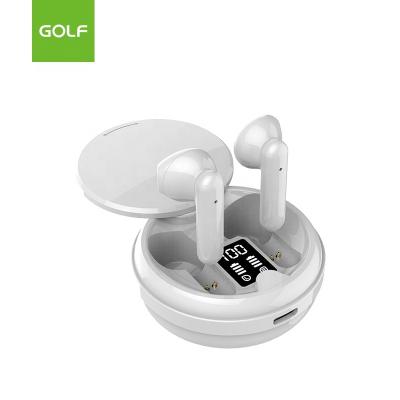 China Hot Selling Universal In-Ear GOLF Manufacture Universal True Wireless Earphone Boat Earbuds Digital Display Radio Earphone With Charging Case for sale