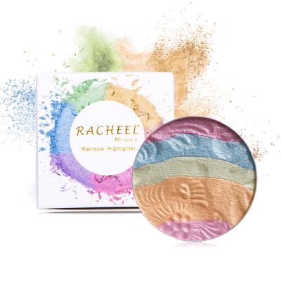 China Wholesale New 2018 Sunscreen Rainbow Highlighter Bar Pressed Powder Eyeshadow Powder Cosmetics Face Makeup for sale