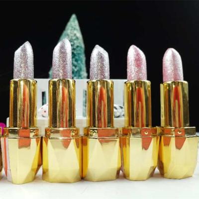 China OEM Waterproof Custom Own Brand Makeup No Logo Glitter Square Shiny Long Lasting Waterproof Diamond Lipstick for sale