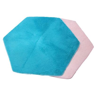 China Toy Kids Baby Hexagon Tent Wool Velvet Play Mat Soft Silk Carpet for sale