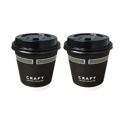 China Disposable Customized Design Logo Paper Cups Double Wall Paper Coffee Cups 8oz Disposable Cups for sale