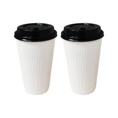 China Disposable Custom Printed Paper Coffee Cups Double Wall Coffee Paper Cups 16oz Disposable Paper Cups for sale