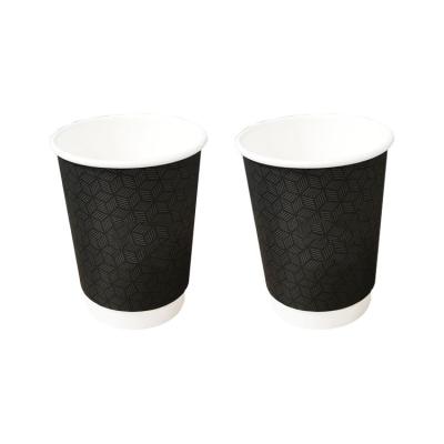 China Disposable 8oz/12oz/16oz Coffee Tea Packaging Kraft Insulated Disposable Paper Cup Double Wall Paper Cup for sale