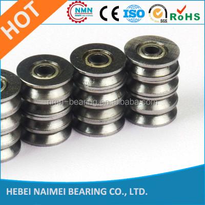 China Carbon Steel Chrome Steel Stainless Steel V Groove Track Miniature Roller Bearing , V Groove Guide Bearing for sale