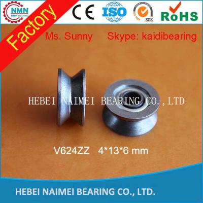 China Non Standard Bearing PP V Groove Bearing 624ZZ 4*13*6mm V1.5mm V624ZZ for sale